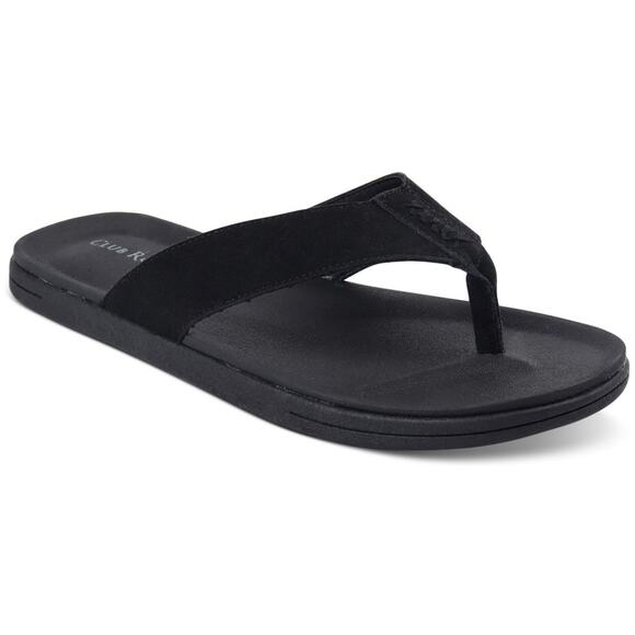 Club Room Men Riley Summer Beach Pool Flip Flop Thong Sandals Size US 12M Black - Picture 1 of 3